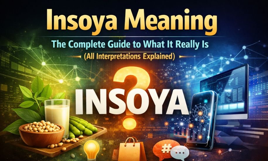 Insoya meaning concept showing soy, digital branding, and keyword ambiguity illustration