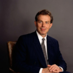 A formal portrait of former Prime Minister Tony Blair.